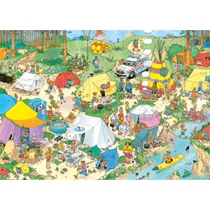 Jumbo (19086) - Jan van Haasteren: "Camping in the Forest" - 1000 pieces puzzle