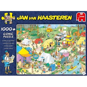 Jumbo (19086) - Jan van Haasteren: "Camping in the Forest" - 1000 pieces puzzle