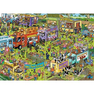 Jumbo (19079) - Jan van Haasteren: "BBQ Party, Food Truck Festival" - 1000 pieces puzzle