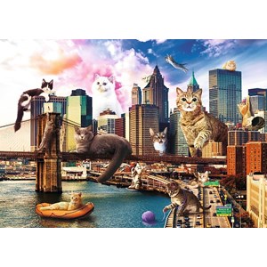 Trefl (10595) - "Cats in New York" - 1000 pieces puzzle