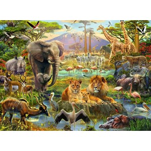 Ravensburger (12891) - "Animals of the Savanna" - 200 pieces puzzle