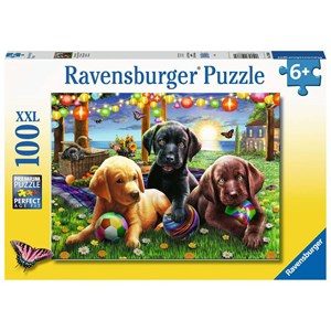 Ravensburger (12886) - "Puppy Picnic" - 100 pieces puzzle