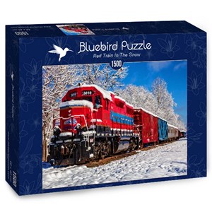 Bluebird Puzzle (70282) - "Red Train In The Snow Red Train In The Snow" - 1500 pieces puzzle