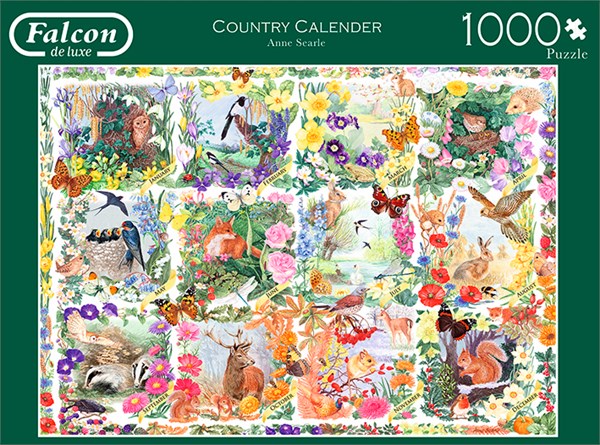 Falcon (11190) - "Country Calendar" - 1000 pieces puzzle