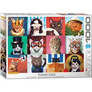 Eurographics (6000-5522) - Lucia Heffernan: "Funny Cats" - 1000 pieces puzzle