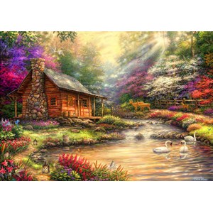 Bluebird Puzzle (70206) - Chuck Pinson: "Brookside Retreat" - 1000 pieces puzzle