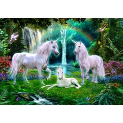 Bluebird Puzzle (70193) - "Rainbow Unicorn Family" - 1000 pieces puzzle