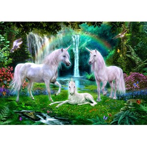 Bluebird Puzzle (70193) - "Rainbow Unicorn Family" - 1000 pieces puzzle