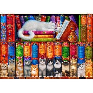 Bluebird Puzzle (70216) - "Cat Bookshelf" - 1000 pieces puzzle