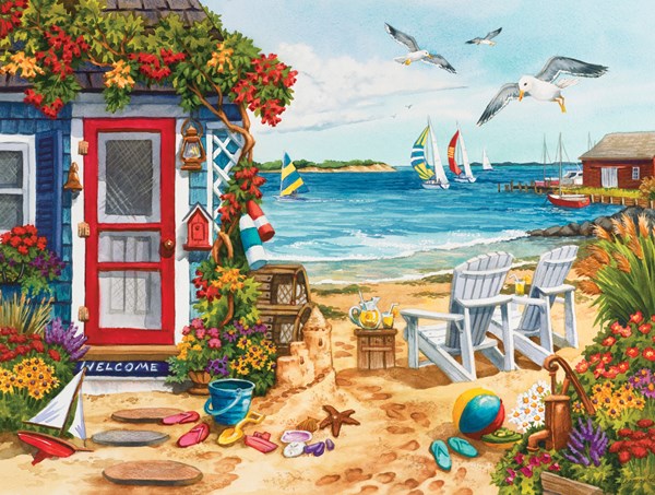 SunsOut (62924) - Nancy Wernersbach: "Beach Summer Cottage" - 1000 pieces puzzle