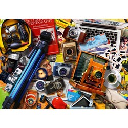 Bluebird Puzzle (70240) - "Retro Camera Tabletop" - 1000 pieces puzzle