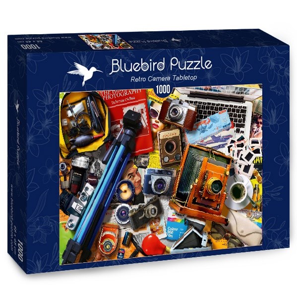 Bluebird Puzzle (70240) - "Retro Camera Tabletop" - 1000 pieces puzzle