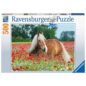 Ravensburger (14831) - "Horse in the Poppy Field" - 500 pieces puzzle