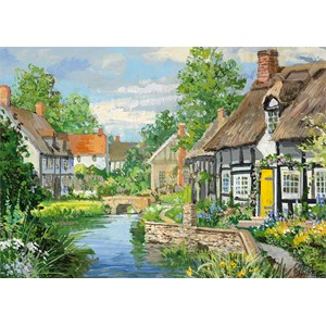 Falcon (11289) - "Riverside Cottages" - 500 pieces puzzle