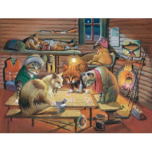 SunsOut (28005) - Bryan Moon: "Cats Playing Poker" - 500 pieces puzzle