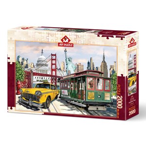 Art Puzzle (5473) - "USA Collage" - 2000 pieces puzzle
