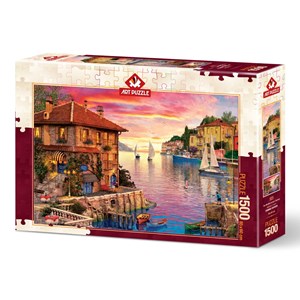 Art Puzzle (5374) - "The Mediterranean Harbour" - 1500 pieces puzzle