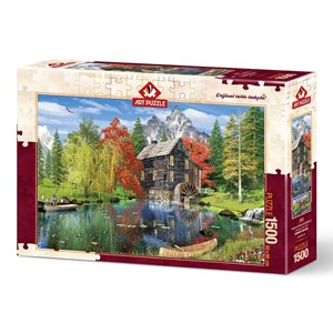 Art Puzzle (4550) - "Fishing by the Mill" - 1500 pieces puzzle