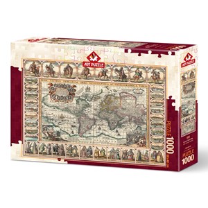 Art Puzzle (4584) - "Ancient World Map" - 1000 pieces puzzle