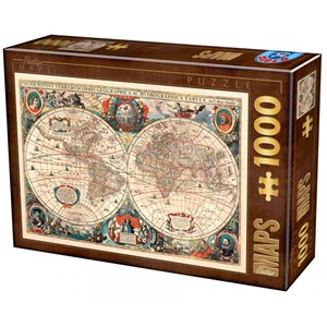 D-Toys (75710) - "Antique World Map" - 1000 pieces puzzle