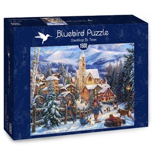 Bluebird Puzzle (70053) - Chuck Pinson: "Sledding To Town" - 1500 pieces puzzle