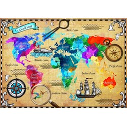 Bluebird Puzzle (70001) - "Colorful World Map" - 2000 pieces puzzle