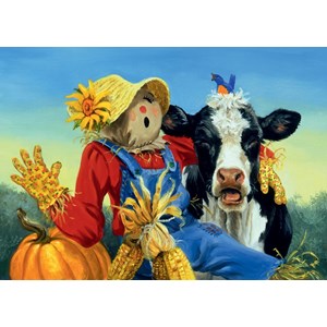 Ravensburger (13222) - Linda Picken: "Barnyard Duet" - 300 pieces puzzle