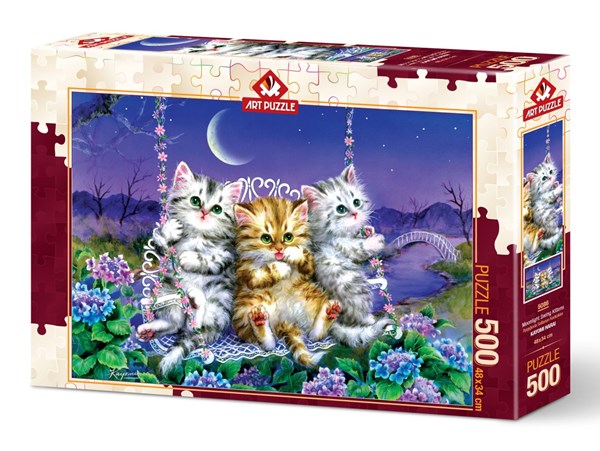 Art Puzzle (5086) - "Moonlight Swing Kittens" - 500 pieces puzzle