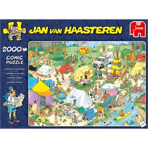 Jumbo (19087) - Jan van Haasteren: "Camping in the Forest" - 2000 pieces puzzle
