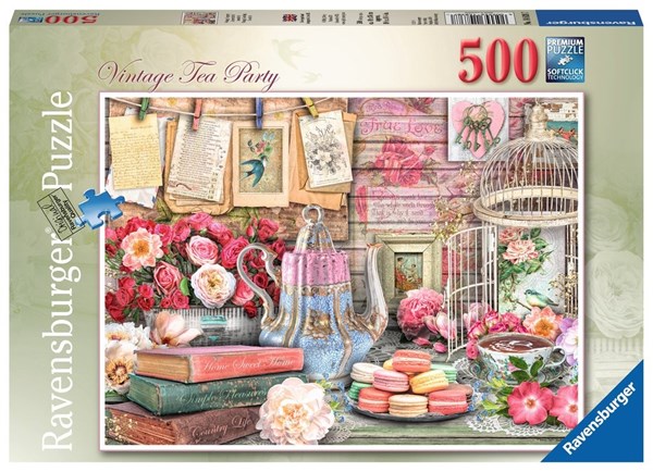 Ravensburger (14838) - "Vintage Tea Party" - 500 pieces puzzle