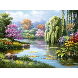 Ravensburger (14827) - "Romantic Pond View" - 500 pieces puzzle