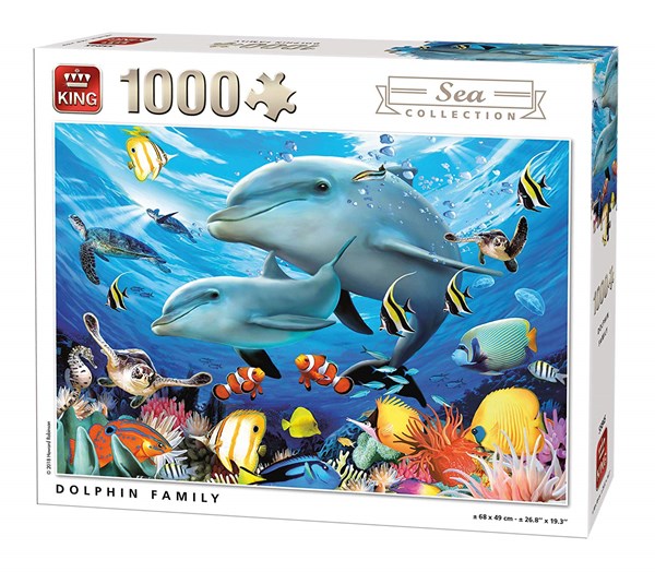 King International (55845) - "Dolphin Family" - 1000 pieces puzzle
