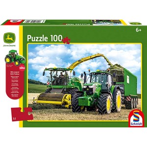 Schmidt Spiele (56315) - "John Deere 649M Tractor with 8500i Harvester" - 100 pieces puzzle