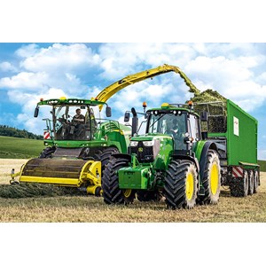 Schmidt Spiele (56315) - "John Deere 649M Tractor with 8500i Harvester" - 100 pieces puzzle
