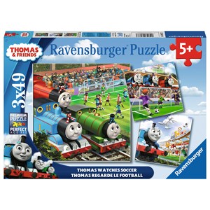 Ravensburger (08037) - "Thomas Watches Soccer" - 49 pieces puzzle