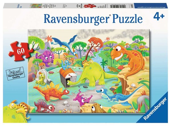 Ravensburger (09516) - "Time Traveling Dinos" - 60 pieces puzzle