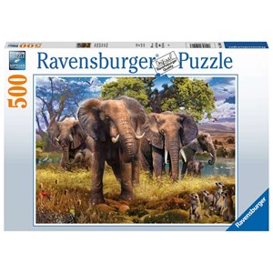 Ravensburger (15040) - "Elephants" - 500 pieces puzzle