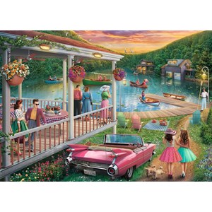 Ravensburger (16438) - "Summer at The Lake" - 300 pieces puzzle