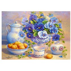 Trefl (10466) - "Blue Bouquet" - 1000 pieces puzzle