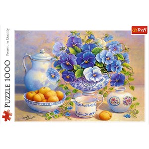 Trefl (10466) - "Blue Bouquet" - 1000 pieces puzzle
