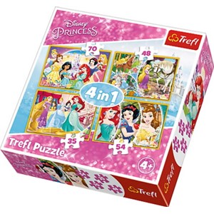 Trefl (34309) - "Happy Day of Princesses" - 35 48 54 70 pieces puzzle