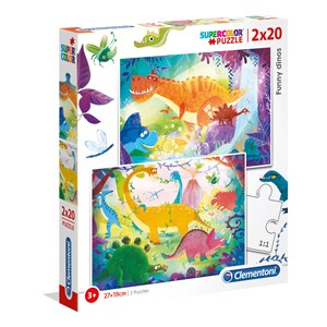 Clementoni (24755) - "Funny Dinos" - 20 pieces puzzle