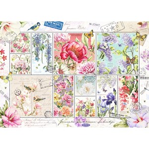Jumbo (18597) - "Flower Stamps" - 1000 pieces puzzle