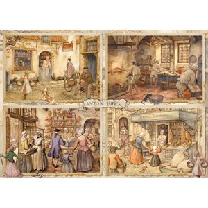 Jumbo (18818) - Anton Pieck: "Bakers from 19th" - 1000 pieces puzzle