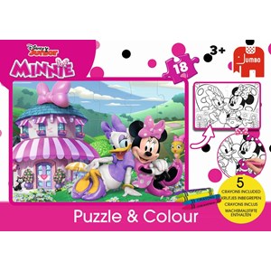 Jumbo (19670) - "Disney, Happy Helpers Minnie" - 18 pieces puzzle