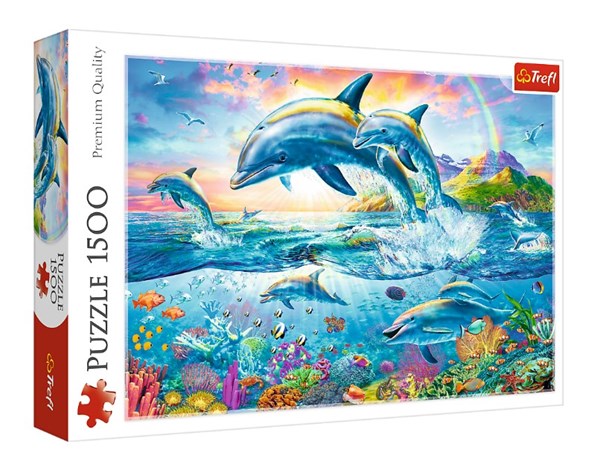 Trefl (26162) - "Dolphin Family" - 1500 pieces puzzle