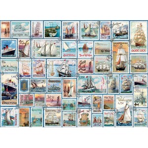 Eurographics (8500-5357) - Barbara Behr: "Sailing Ships Vintage Stamps" - 500 pieces puzzle