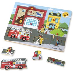 Melissa and Doug (10736) - "Around the Fire Station, Sound Puzzle" - 8 pieces puzzle