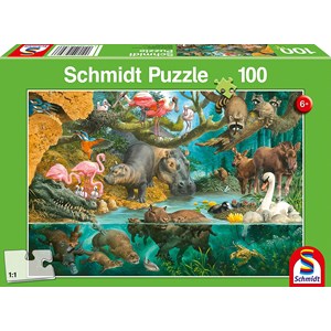 Schmidt Spiele (56306) - "Animal Families on the Shore" - 100 pieces puzzle