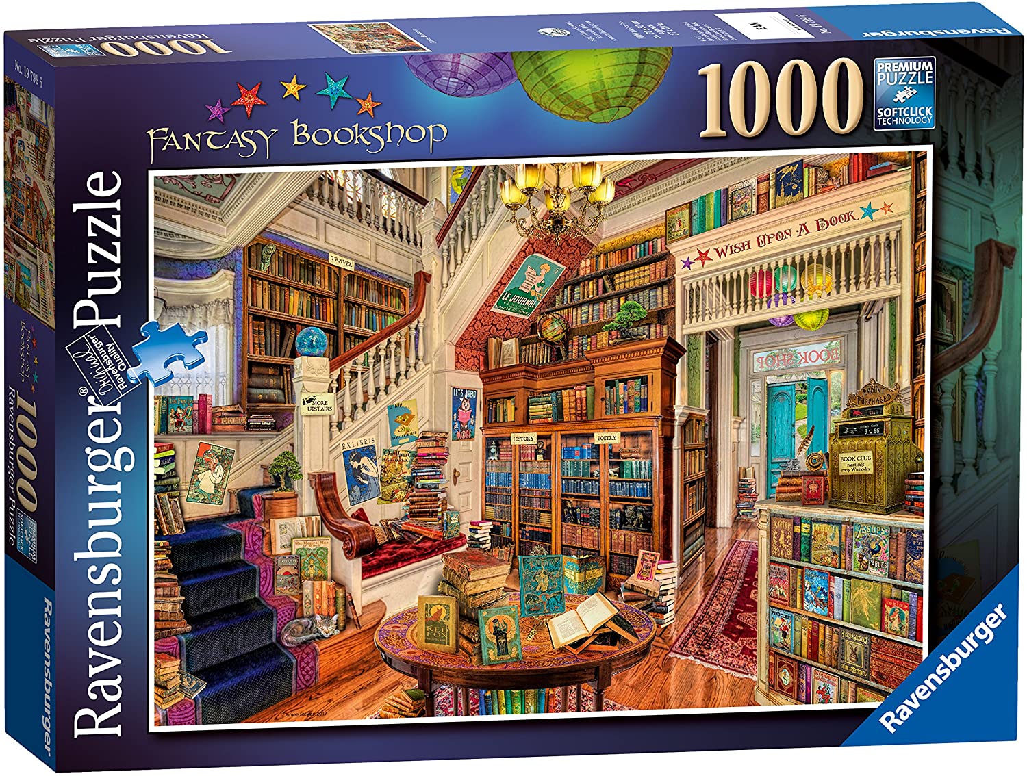 Ravensburger Puzzle 1000 Teile The Fantasy Bookshop Art.-Nr 19799 